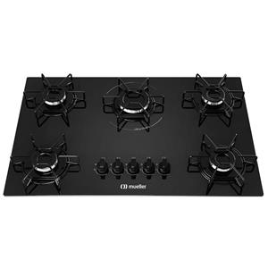 FOGÃO COOKTOP MUELLER MCG115BG1 ULTRA CHAMA 5 BOCAS PRETO