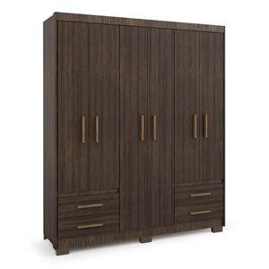 GUARDA ROUPA BATROL PRIMACY 6 PORTAS 4 GAVETAS CAPPUCCINO WOOD