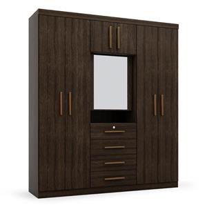 GUARDA ROUPA BATROL PRIMACY 7 PORTAS 4 GAVETAS CAPPUCCINO WOOD