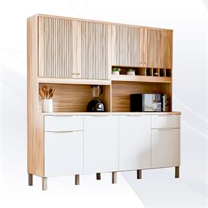 COZINHA COMPACTA RIO DOCE CONCORD 8 PORTAS AMÊNDOA/OFF WHITE