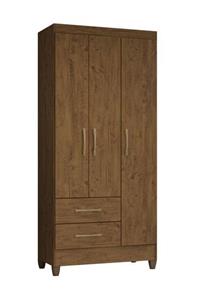 GUARDA ROUPA MOVAL LIMA 3 PORTAS  2 GAVETAS 951331 CASTANHO/WOOD