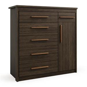 CÔMODA BATROL ELEGANCE 1 PORTA 6 GAVETAS 03.2089.22 CAPPUCCINO WOOD