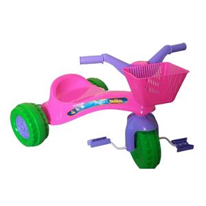 TRICICLO TICO TICO JUMBO BABY VELOTROL ROSA COM CESTA