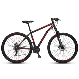 BICICLETA COLLI ATHENA ARO 29 FREIO A DISCO 21 MARCHAS PRETO FOSCO/VERMELHO