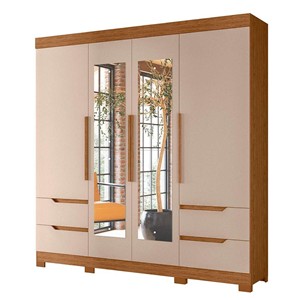 GUARDA ROUPA ALBATROZ VIVACCE 4 PORTAS 4 GAVETAS JATOBA FENDI