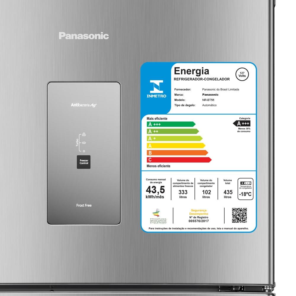 REFRIGERADOR PANASONIC NR-BT56PD4X 435L INOX 127V