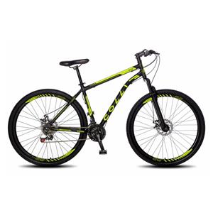 BICICLETA COLLI ATHENA ARO 29 FREIO A DISCO 21 MARCHAS PRETO FOSCO/AMARELO NEON