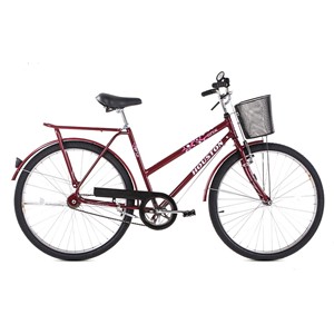 BICICLETA HOUSTON ÔNIX SUN ARO 26 ON26F1M VERMELHO ESCURO COM CESTA