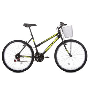 BICICLETA HOUSTON FOXER MAORI ARO 26 FX26M3 PRETO COM CESTA