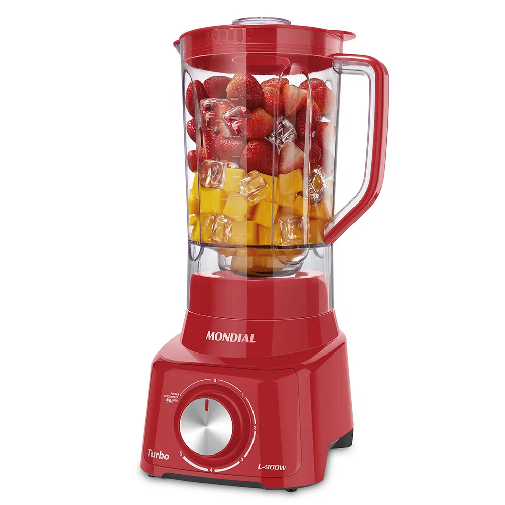 LIQUIDIFICADOR MONDIAL TURBO L-900 FR VERMELHO 127V